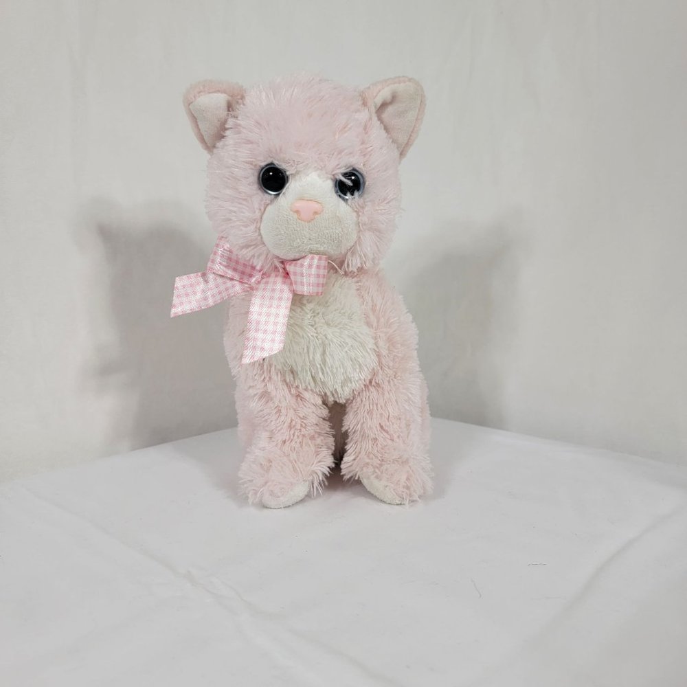 TY Duchess Pink Cat Plush Stuffed Animal Gingham Bow Without Swing Tag 9" 2009